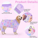 Glittme 2PACK Dog Pajamas Soft Dogs Clothes for Small Medium Dogs Elastic Cats Apparel Breathable Dog Pjs for Puppy