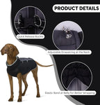IDOMIK Warm Dog Coat with Harness, Waterproof Reflective Dog Jackets for Small Medium Large Dogs, Fleece High Collar Winter Jacket with Zipper, Pet Winter Snowsuit Clothes for Cold Weather,Black 3XL