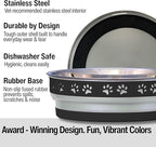 Loving Pets Corsa Dog Bowls- Stainless Steel Dog & Cat Bowls - Spill Proof Dog Food Bowl, Cat Bowl, Puppy Essentials & Pet Supplies Great for Home & Travel (Large 35-65 lbs, Stealth Black)