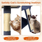 PETSITE Multi-Level Cat Tree, 65 Inches Tall with Sisal Scratching Posts, Condos, Rotatable Cat Basket, Dangling Balls, and Sisal Ladder, Ideal for Indoor Cats to Play and Rest (Dark Grey)