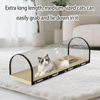 3 Function in 1 Cardboard Cat Scratcher Board, 31.5 in Cat Scratcher House, Cat Scratchers for Indoor Cats, Arched Cats Scratch Pad As Cat Bed, Cat Tunnel for Sleep, Grind Claws (Black)
