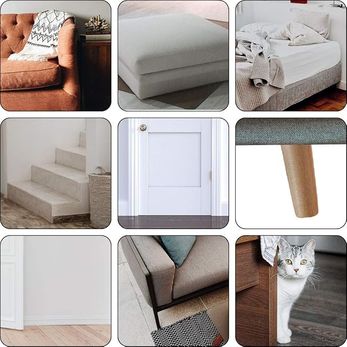 8 Pack Furniture Protector from Pet, Self-Adhesive Furniture Scratch Guards, Cat Scratch Couch Protectors Pad with 40 Pins (5.9" x 19.7"), Transparent (LJ-CJ-121407)