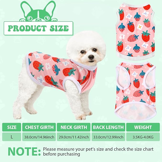 Paterr 25 Pcs Dog Shirts Printed Puppy Clothes Breathable Cartoon T Shirt for Dog Soft Puppy Clothing Lovely Pet Shirts Outfits for Pet Dogs Cats Summer Party Holiday, 25 Styles (Size: L)