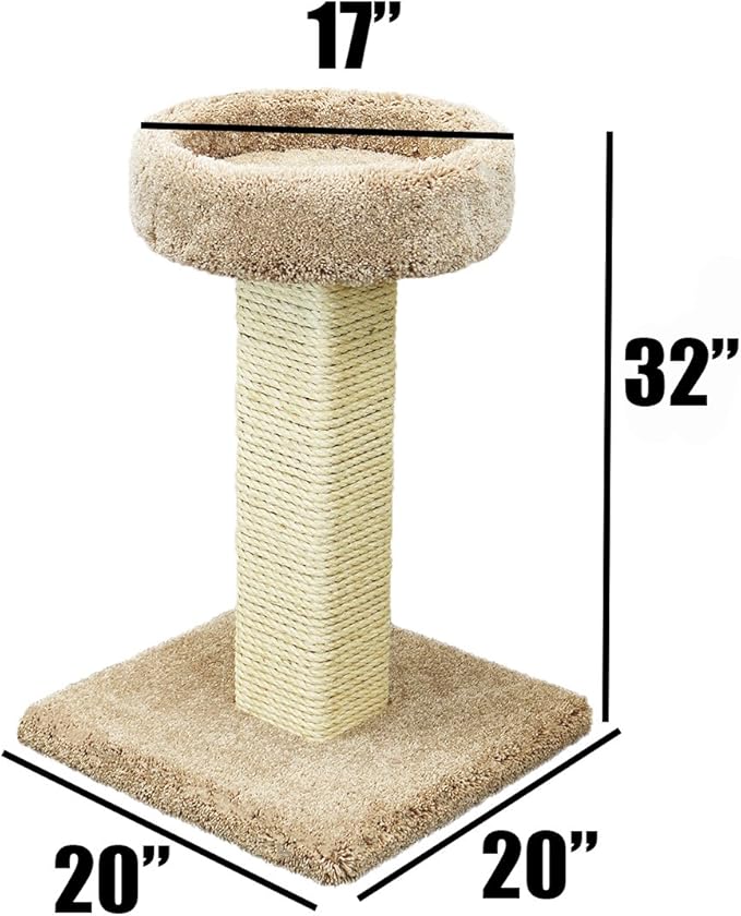 Prestige Cat Trees Brown Solid Wood Cat Scratching Post and Sleeper, Large