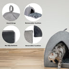 Best Pet Supplies Cat Bed for Indoor Cat, Domed Tent House with Removable Pillow, Covered Cat Cave for Small Dog, Puppies and All Breeds of Cats - Gray, 20 x 20 x H:22"
