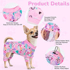 Glittme 2PACK Dog Pajamas Soft Dogs Clothes for Small Medium Dogs Elastic Cats Apparel Breathable Dog Pjs for Puppy