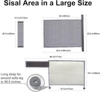 Upgraded Cat Scratch Furniture Protector,Cat Scratch Sofa Arm Sheild with Large Size Natural Sisal for Protecting Couch Sofa Chair Furniture 27.9''L*19.7''W (Light Grey/Left Handed)