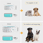 FE FUN ELEMENTS Ceramic Dog Bowls for Small Dogs, 16 Fl Oz Heavy Food and Water Bowl With Adorable Patterns (Small, Blue)