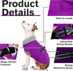 Lelepet Warm Dog Winter Coats for Large Dogs Waterproof Dog Jacket Reflective Pet Fleece Vest Windproof Cold Weather Coats with Adjustable Buckle & Leash Hole, Purple, L