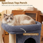 DORTALA Cat Tree for Indoor Cats, 26-Inch Cat Tower with 2 Cozy Condos, Sisal Scratching Post, Plush Top Perch, Modern Kittens Activity Play Center (Dark Grey)