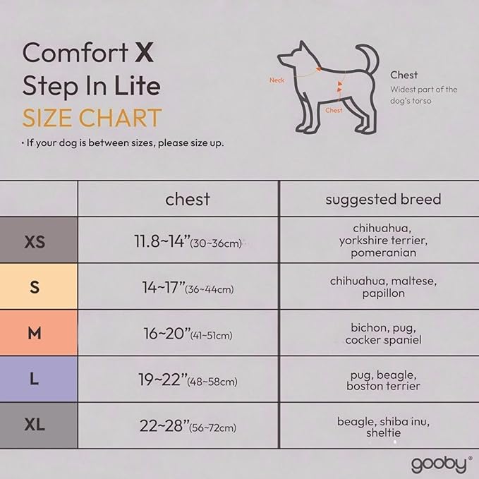 Gooby Comfort X Step in Lite Dog Harness - Choke Free, Escape Free with Light Breathable Mesh - Step in Dog Harness for Small Dogs Only - Quick Release Buckle, Metal D-Rings - Pink, X-Small