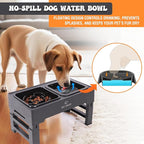 Dog Bowls Elevated Large Breed, Raised Dog Bowl Stand with 4 Adjustable Height, Slow Feeder Dog Bowls & No-Spill Water Bowl for Small, Medium, Large Dogs