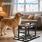 SHAINFUN Elevated Dog Bowls with Mat for Medium Large Dogs, Raised Dog Bowl Stand with 2 Stainless Steel 58oz Bowls, Tall Dogs Food Water Bowl Holder