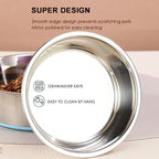 Deep Stainless Steel Non-Skid Dog and Food Bowls, Each Holds Up to 16 Cups, Set of 2 Packs(10.2 x 3.2 Inches)