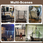 40.55" Extra Tall and Wide Baby & Dog Gate, 68.6-71.2 in, Pressure Mounted, Black