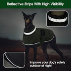 KAMA BRIDAL Dog Winter Coat Warm Padded Puppy Jacket Windproof Water Resistant Clothes for Small Medium Large Pets Christmas Sweater Outfit Vest(Green, 2XL)