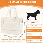 Dog Purse Carrier for Small Dogs Under 10 lbs with Pockets Adjustable Soft Sided Pad Extendable Dog Carriers Tote for Puppies with Safety Leash Clip for Travel Shopping (Gray)