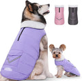 iBuddy Dog Winter Jacket for Extra Large Dogs, Easy on 3XL Dog Snow Coat Velcro Waterproof Pet Puffer Clothes with Harness Hole Adjustable Reflective Quilted Pet Cold Weather Vest for Girl Female