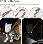 BELLA & PAL Step in Vest Harness for Small and Medium Dogs, No Pull Small Dog Harness with Leash Set, Comfortable Air Mesh Dog Vest Harness with Reflective Strip (Brown Leopard, L)