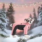 Fleece Dog Coat for Small Medium Dog,Pullover Pajamas Jumpsuit Bodysuit Puppy Coats with Legs, Pet Windproof Warm Cold Weather Jacket Full Body Vest Cozy Snowsuit Outfit Clothes (Pink, S)