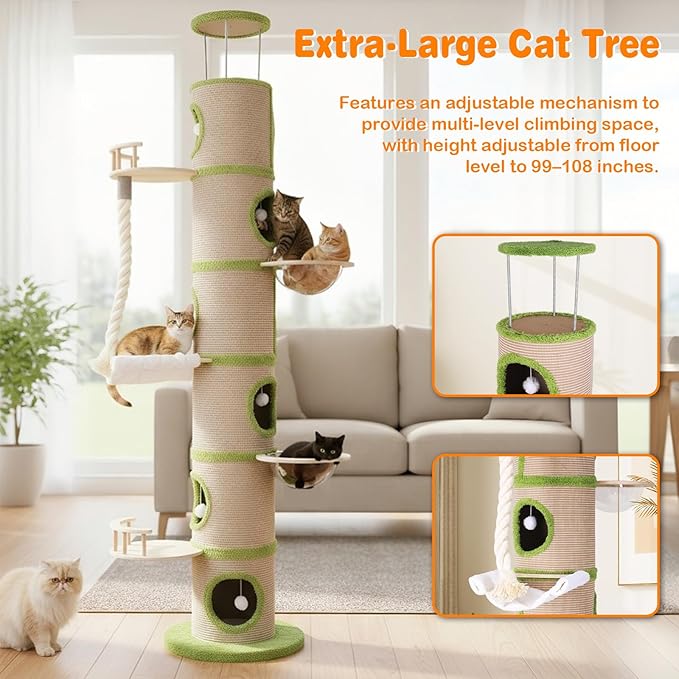 Forest Large Cat Tree with Scratching Post Tall Cat Tree Tower Super Large Cat Tree Tower for Indoor Cats Adults