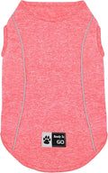 KYEESE Reflective Dog Shirt, Lightweight Sun Protection Dog T Shirts for Small Dogs, Breathable Sleeveless Pet Tank Top Summer Dogs Clothes for Night Walking Outdoor, Coral Red, L