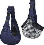 CUBY Dog and Cat Sling Carrier - Hands Free Adjustable Small Pet Sling - Soft Pouch and Tote Design - Suitable for Puppy, Small Dogs Cats Outdoor