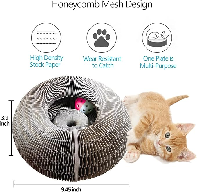 Kitty kurlz Magic Organ Cat Scratcher Board Cat Ball Adventure The Ultimate Interactive Mental Physical Exercise for Indoor Cats Toy