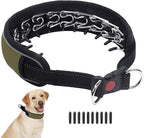 Martingale No Pull Dog Collar for Large Medium Dogs Training Walking, Heavy Duty Nylon Reflective Adjustable Anti Pull Slip Collar with Buckle L Army Green