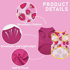 KYEESE 2Pack Dog Shirt, Lightweight Sun Protection Dog T Shirts for Small Dogs Girl, Breathable Mesh Tank Top Sleeveless Pet Reflective Vest, Soft Summer Dogs Clothes, Strawberry+Rose Red, M
