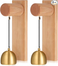 Shopkeepers Bell for Door Opening, Vintage Wooden Wind Chime Doorbell with Brass Bell, Unique Ornaments as Hanging Decoration for Business When Entering, Dog Door Bell, Self-Adhesive, 2Pack