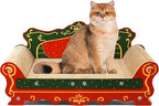 Scratching Sofa, Couch Shaped Thick Scratching Cardboard, Lounge Bed for Indoor Rest&Play, Sofa Scratcher Pad (Red, 23" L X 12.2" W X 10.7" H)