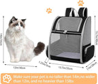 Cat Backpack Dog Backpack Carrier for Small Dogs and Medium Cat up to 15lbs, Travel Pet Carrier for Puppy Kitten Bunny, Cat Dog Carrying Backpack Collapsible (Black)