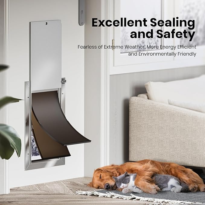Dog Door,Pet Gate, Large Pet Gate, Suitable for Pets Weighing No More Than 110 Pounds, Can Be Installed On Indoor Or Outdoor Doors Or Walls