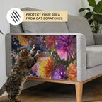 Nuxovilar Cat Scratching Mat 15.3x23.6 Inches Polyester Synthetic Fiber, Colorful Betta Fish & Flowers Print, wall cat Scratcher, Scratch pad, Home Decor, Fish Tank Area, Bedroom (2pcs)