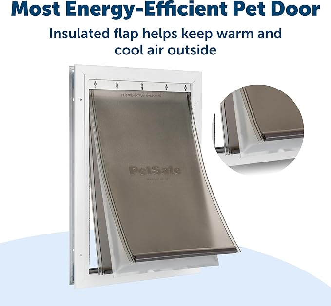 PetSafe Extreme Weather Aluminum Pet Door - Energy-Saving Thermal Barrier Pet Flap with Slide-in Door Locking & Secure Flap Cover - for Dogs Up to 100 Lb - Large