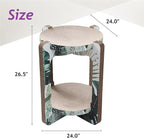 Necoichi Cat Scratcher Tower for Indoor Cats - Cat Scratching Post Lounger with Reversible Usability and Extra Comfort for Lounge, Cardboard Bed Couch / (XL, Oak)