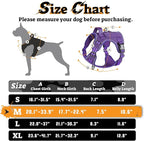 rabbitgoo Dog Harness Medium Sized No Pull, Tactical Service Pet Vest with Molle and Control Handle, Adjustable and Reflective Military Harness for Easy Walking and Training, Purple, M