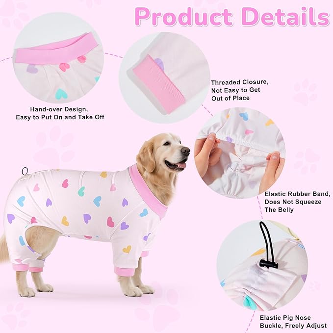 Glittme 2PACK Dog Pajamas Soft Dogs Clothes for Small Medium Dogs Elastic Cats Apparel Breathable Dog Pjs for Puppy