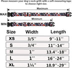Martingale Dog Collar with Buckle Adjustable Nylon Limited Slip No Pull Training Floral Dog Collars (Black Pink Red, XSmall)