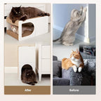 EHEYCIGA Cardboard Cat Scratcher House, 23-Inch Corrugated Cat Scratcher for Indoor Cats, Extra Large Scratching Board Pad, White