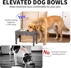 Elevated Dog Bowls with 2 Stainless Steel Bowls, 5-Height Adjustable Stand (3.1", 9" to 12"), for Improved Digestion & Neck Support, Easy Clean, Non-Slip Base Raised Feeder for Medium Large Dogs