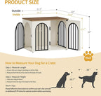31.5'' Wooden Dog Crate Furniture, Indoor Dog Kennel Dogs Cage for Small/Medium Dogs, Heavy Duty Dog Crates Decorative Pet House End Side Table TV Stand, White Brown DFC85114B