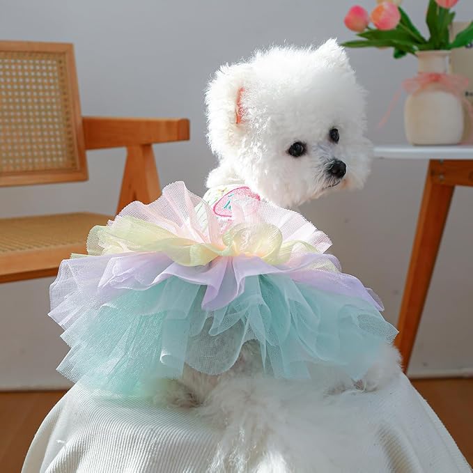 Furbabycare® Elegant Sweet Easter Puppy Dog Blingbling Princess Skirt Pet Dog Lace Cake Camisole Tutu Dress C-Easter Eggs X-Small
