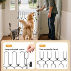 brenzo Retractable Dog Gate for Front Door, Sturdy Chew-Resistant Metal Pet Barrier with Adjustable Safety Gate for Doorways, Stairs, Hallway, Kitchen, Easy Installation, 30.7" Tall x 30.7" Wide