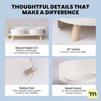 MalsiPree Elevated Dog Bowls - Puppy Adoption Gifts & Cute Puppy Accessories - 45° Tilt Feeding Station with Ceramic Dishes - Food and Bowls Set - Dog Birthday Gifts for Small Pets - Sand Beige
