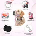 HIGO Dog Head Collar, Adjustable Head Collar for Dogs, No Pulling Head Halter, Training Nose Leash, 3 Pattern Muzzle Leash for Small Medium Large Dogs Easy Walking (Pink, S)