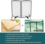 Dog Fence Indoor,Dog Gate Indoor for Doorway pet gate -2-Panel Freestanding, Hallways, House or Stairs -40x32-Inch Retractable Foldable Expandable Wood Pet by SFJC (Grey) ﻿