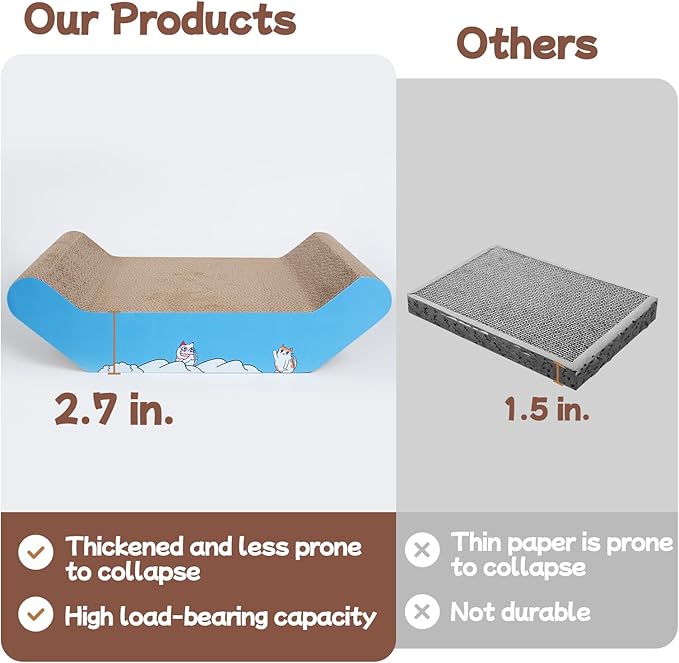 Cat Scratcher Bed Cardboard Cat Scratching Board 22.8 * 16.5 inches Large Corrugated Cat Scratch Pad for Indoor Cats，Furniture Protector