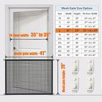 2-Pack Dog Gate for Stairs Pet Gates for The House: Dogs Screen Mesh Gate for Doorways Stairways Indoor Safety 29 inches Tall, 41 inch Wide